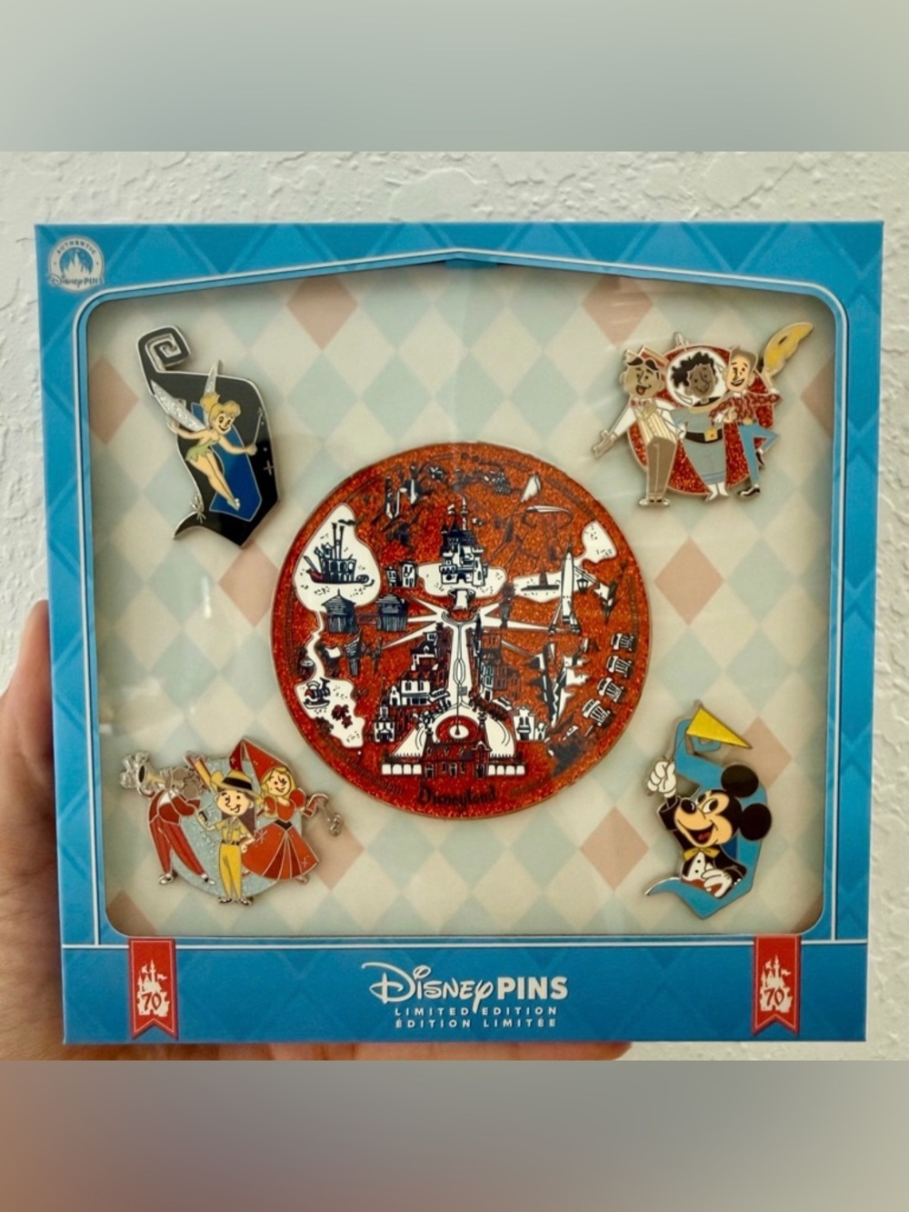 New Disneyland 70th Anniversary Park Map Vault Pin Box Set LE600